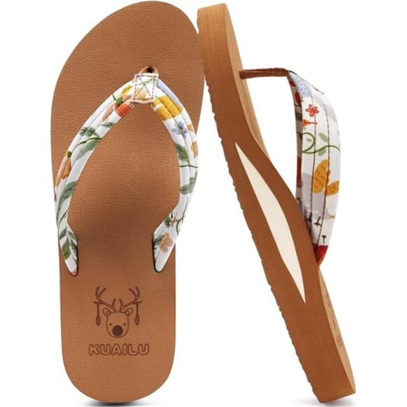 Womens Arch Support Flip Flops Ladies Comfort Lightweight Soft Yoga Mat - Picture 1 of 7